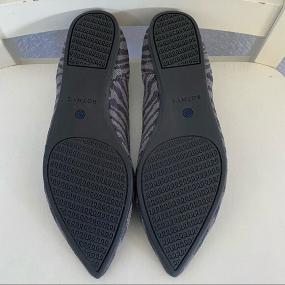 Rothy’s Gray Zebra Pointed Flats sz 9.5 - Picture 6 of 7
